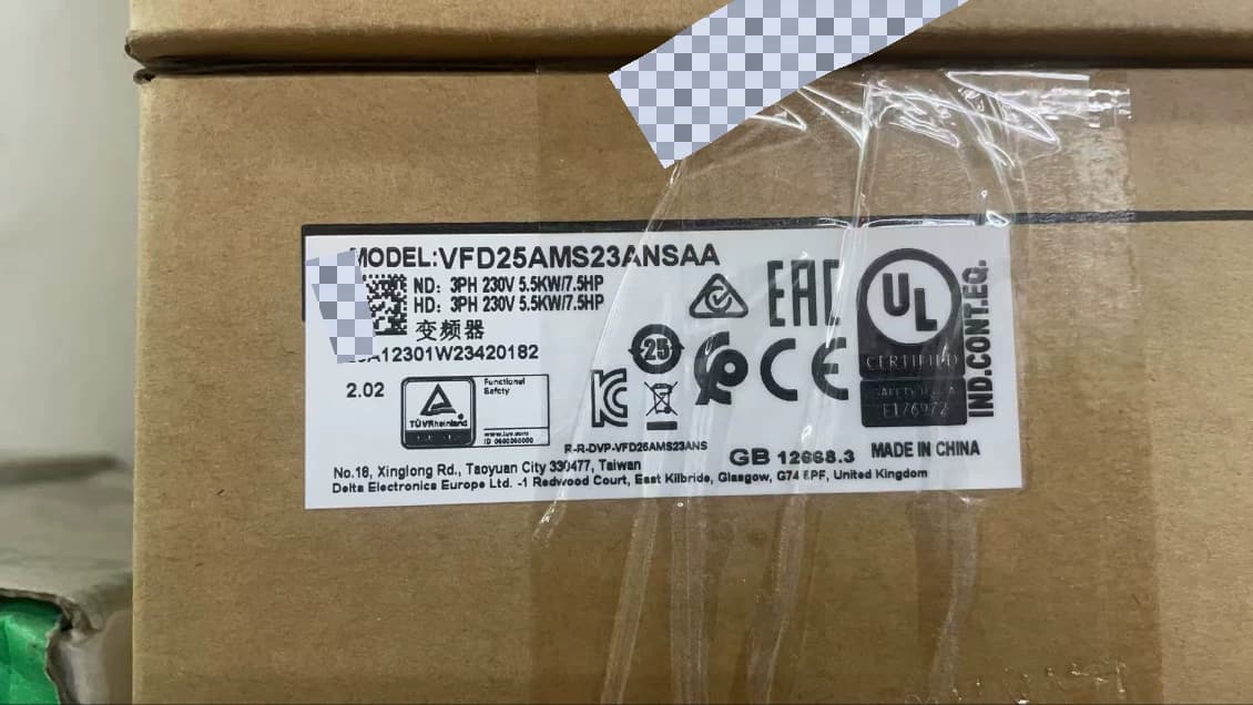 100% العلامة التجارية الجديدة الأصلية والحقيقية دلتا VFD25AMS23ANSAA 5.5KW ثلاث مراحل 220 فولت محولات التردد محرك سيرفو