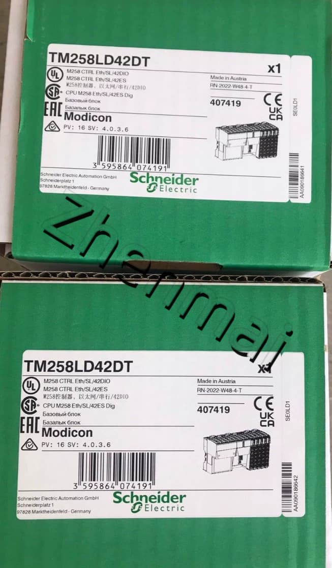 محولات التردد Schneider TM258LD42DT الجديدة والأصلية والأصلية بنسبة 100%، وقواطع الدائرة، والموصلات، وأجهزة الحماية